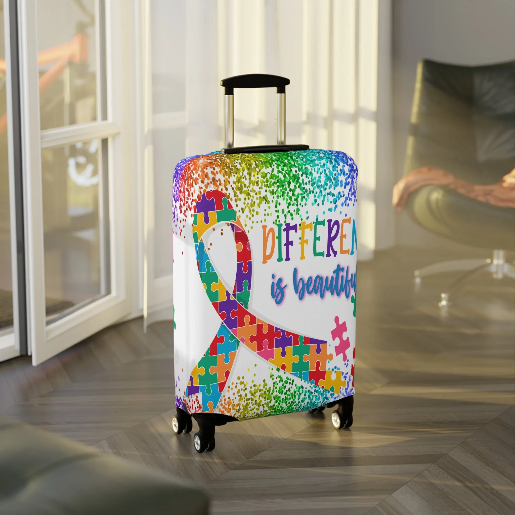 Luggage Cover, Different is Beautiful, Autism, awd-1459