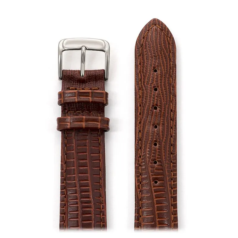 Men's Padded Gator Lizard Leather Band in Black and Brown