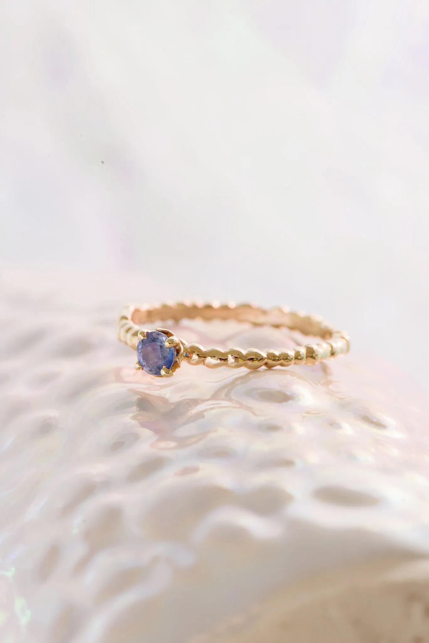 One of a Kind ~ Caviar Solitaire Ring in Yellow Gold