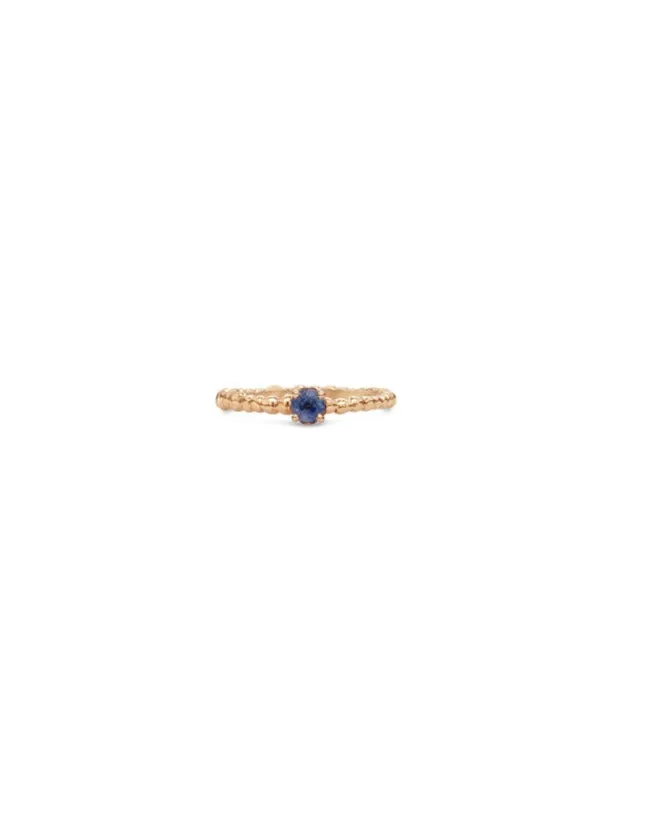 One of a Kind ~ Caviar Solitaire Ring in Yellow Gold