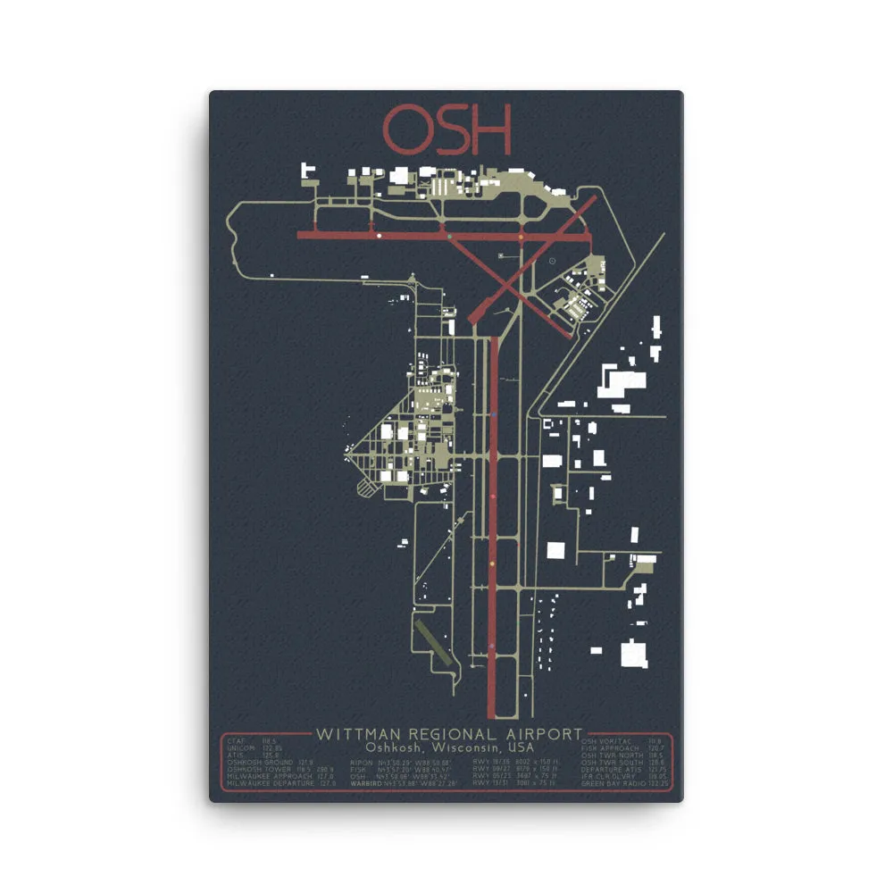 OSH Wittman Regional Airport Layout Art