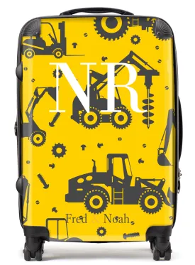 Personalised Digger print Suitcase