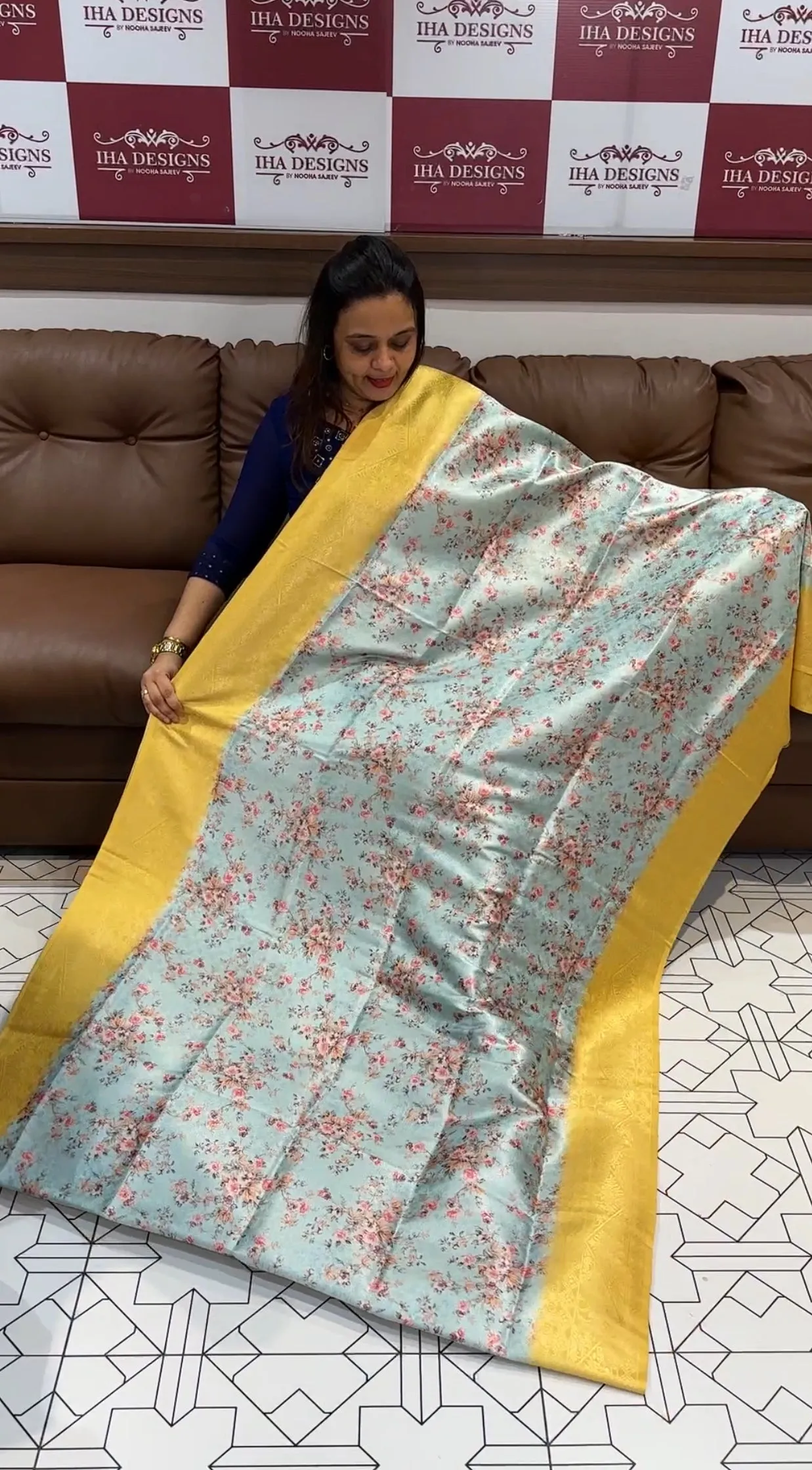 PRINTED BANARASI SAREE - IHA 14685